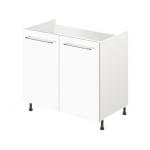 Тумба-подстолье с нижней полочкой, под кухонную мойку MODERN ALTO 800*600*820 белый глянец - Изображение 2
