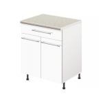 Тумба кухонная напольная со столешницей, с выдвижным ящиком MODERN ALTO 600*600*850 белый глянец - Изображение 2