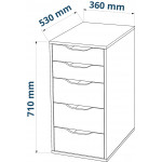 Ингар 5 комод 36x71x53, серо-бирюзовый - Изображение 3
