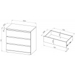 Варма Прайм 3 комод 80x77x48 шпон ясень, Коричневый - Изображение 3