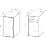 Ингар ДВ тумба 36x71x53, серо-бирюзовый - Изображение 3