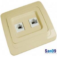 Розетка компьютерная RJ45 + телефонная скрыт. уст.  UNIVersal (беж.)