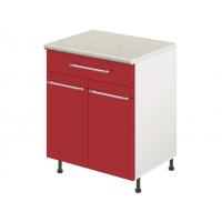 Тумба кухонная напольная со столешницей, с выдвижным ящиком MODERN ALTO 600*600*850 красный глянец