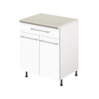 Тумба кухонная напольная со столешницей, с выдвижным ящиком MODERN ALTO 600*600*850 белый глянец