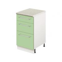 Тумба кухонная напольная со столешницей, 3 выдв. ящика, «MODERN ALTO» 400*600*850 фисташковый глянец