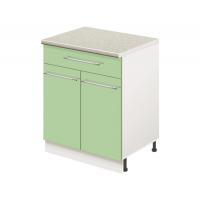 Тумба кухонная напольная со столешницей, с выдвижным ящиком MODERN ALTO 600*600*850 фисташковый глянец