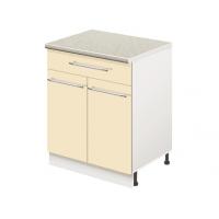 Тумба кухонная напольная со столешницей, с выдвижным ящиком MODERN ALTO 600*600*850 ваниль глянец