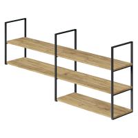 Полка LOFT Fantasy-3 настенно-потолочная 160х30х72 см, двойная / тройная (каркас у торца), ЛДСП / металл
