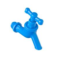 Кран водоразборный синий, Q8035B, дл.корпус и крест.ручка, 1/2", PP пластик