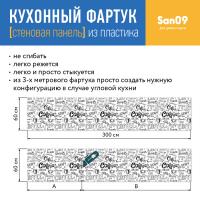 Кухонный фартук (стеновая панель) «Coffee fresh» белый, 3000 мм