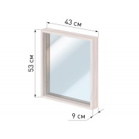 Зеркало настенное Стиль в раме, 43х53х9 см, Ясень шимо светлый