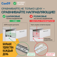 Шкаф-пенал для кухни MODERN ALTO с выдвижным ящиком 400*585*2130, сталь глянец