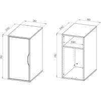 Ингар ДВ тумба 36x71x53, серо-бирюзовый