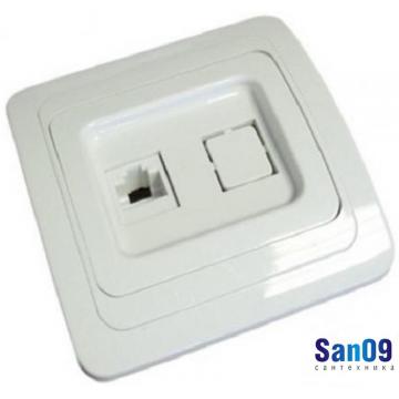 Розетка компьютерная RJ45 скрыт. уст. UNIVersal (белая)