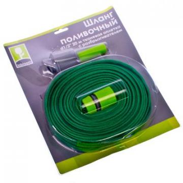 Шланг поливочный INBLOOM 1/2" 20 м тканевая оплетка с разбрызгивателем - Изображение 1