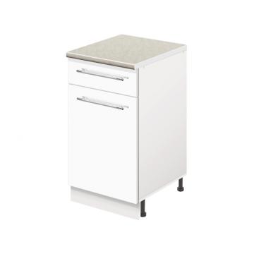 Тумба кухонная напольная со столешницей, с выдвижным ящиком MODERN ALTO 400*600*850 белый глянец - Изображение 1
