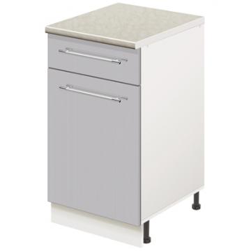 Тумба кухонная напольная со столешницей, с выдвижным ящиком MODERN ALTO 400*600*850 сталь глянец - Изображение 1